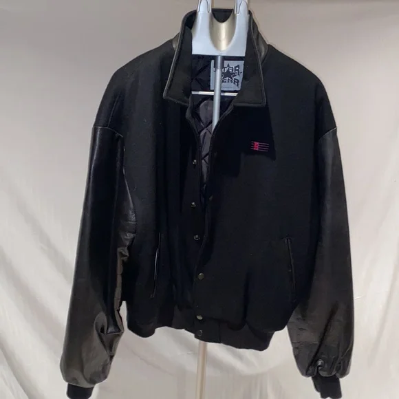 Rare “VERVE” Varsity Style Leather Jacket -Sz. XL - Picture 2 of 13